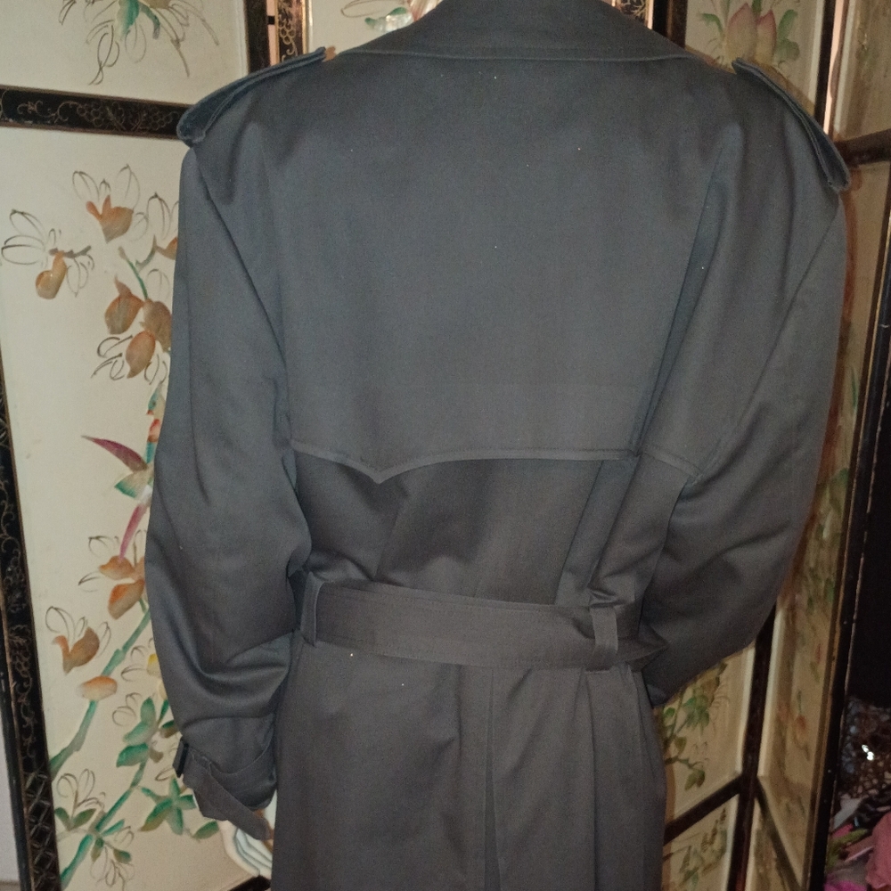Authentic Vtg Christian Dior Le Connaisseur Trench Coat 44R Taupe Grey - Picture 8 of 14